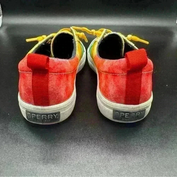 Sparkly Sperry size 2M red yellow green blue sneaker - Picture 4 of 8